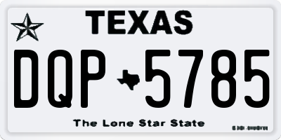 TX license plate DQP5785