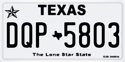 TX license plate DQP5803