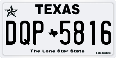 TX license plate DQP5816