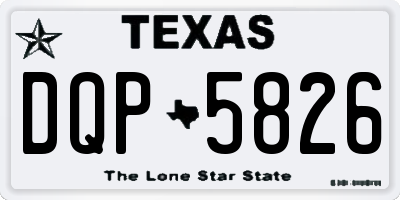 TX license plate DQP5826