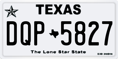 TX license plate DQP5827