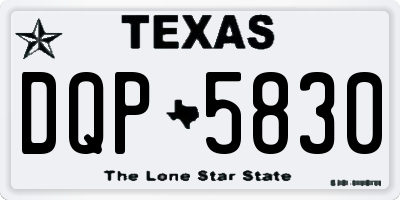 TX license plate DQP5830