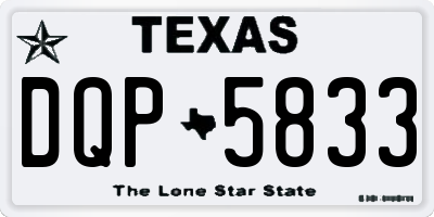 TX license plate DQP5833