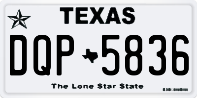 TX license plate DQP5836