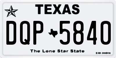 TX license plate DQP5840