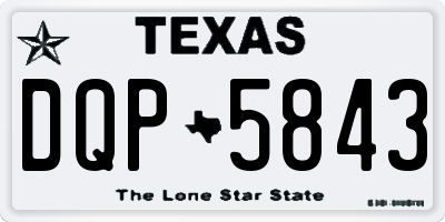 TX license plate DQP5843