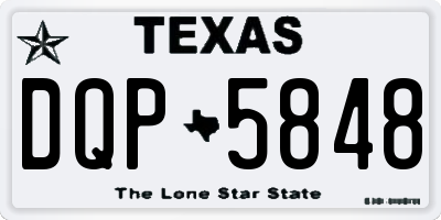 TX license plate DQP5848