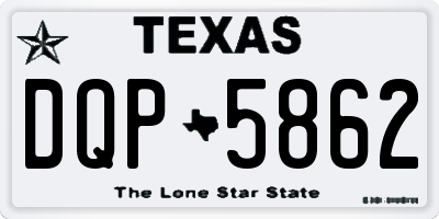 TX license plate DQP5862