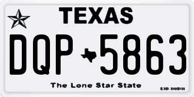 TX license plate DQP5863