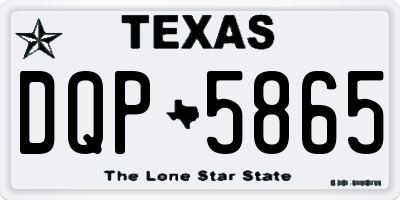 TX license plate DQP5865