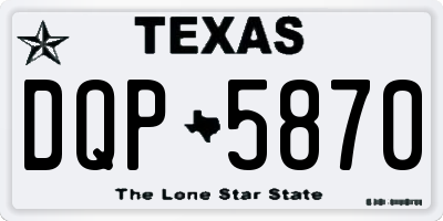 TX license plate DQP5870