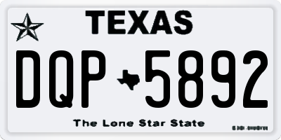 TX license plate DQP5892
