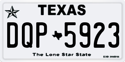 TX license plate DQP5923
