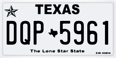 TX license plate DQP5961
