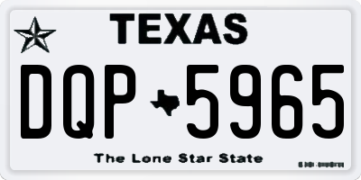TX license plate DQP5965