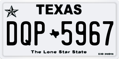 TX license plate DQP5967