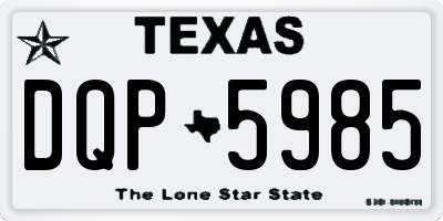 TX license plate DQP5985