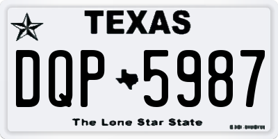 TX license plate DQP5987