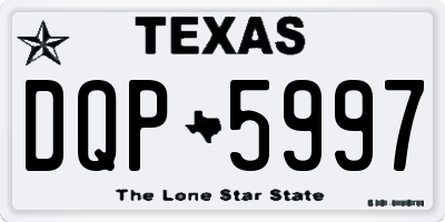TX license plate DQP5997