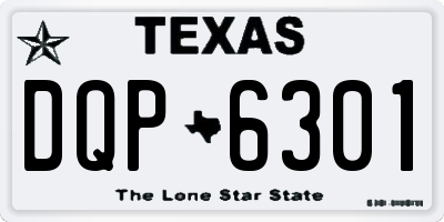 TX license plate DQP6301