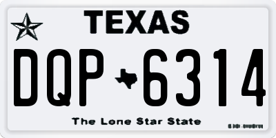 TX license plate DQP6314