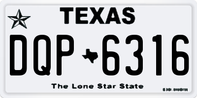 TX license plate DQP6316