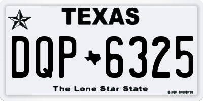 TX license plate DQP6325