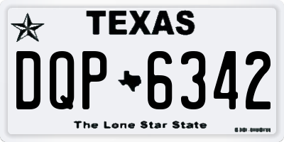 TX license plate DQP6342