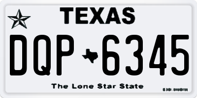 TX license plate DQP6345