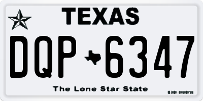 TX license plate DQP6347