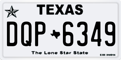 TX license plate DQP6349
