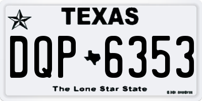 TX license plate DQP6353