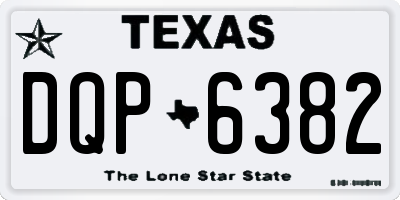 TX license plate DQP6382