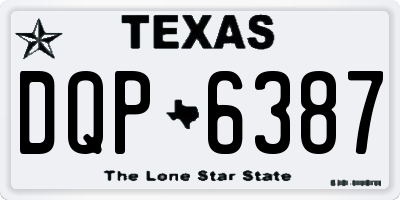 TX license plate DQP6387