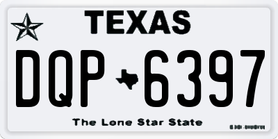 TX license plate DQP6397