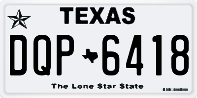 TX license plate DQP6418