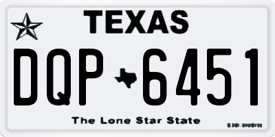 TX license plate DQP6451