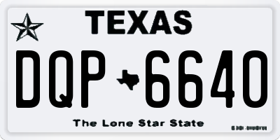 TX license plate DQP6640