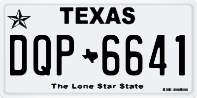 TX license plate DQP6641