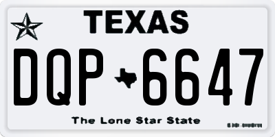 TX license plate DQP6647