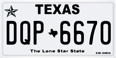 TX license plate DQP6670