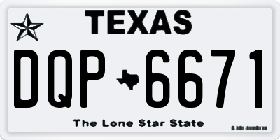 TX license plate DQP6671