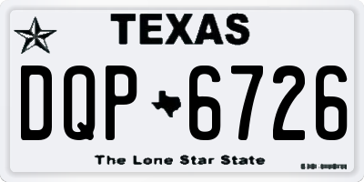 TX license plate DQP6726