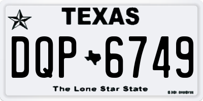 TX license plate DQP6749