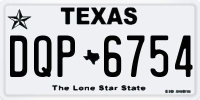 TX license plate DQP6754