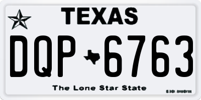 TX license plate DQP6763