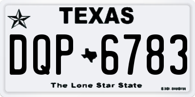 TX license plate DQP6783