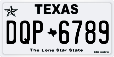TX license plate DQP6789