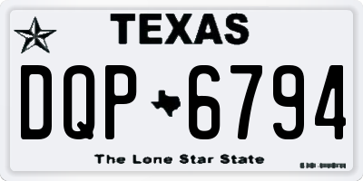 TX license plate DQP6794