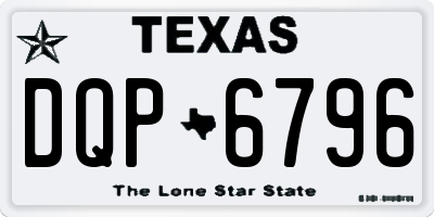 TX license plate DQP6796